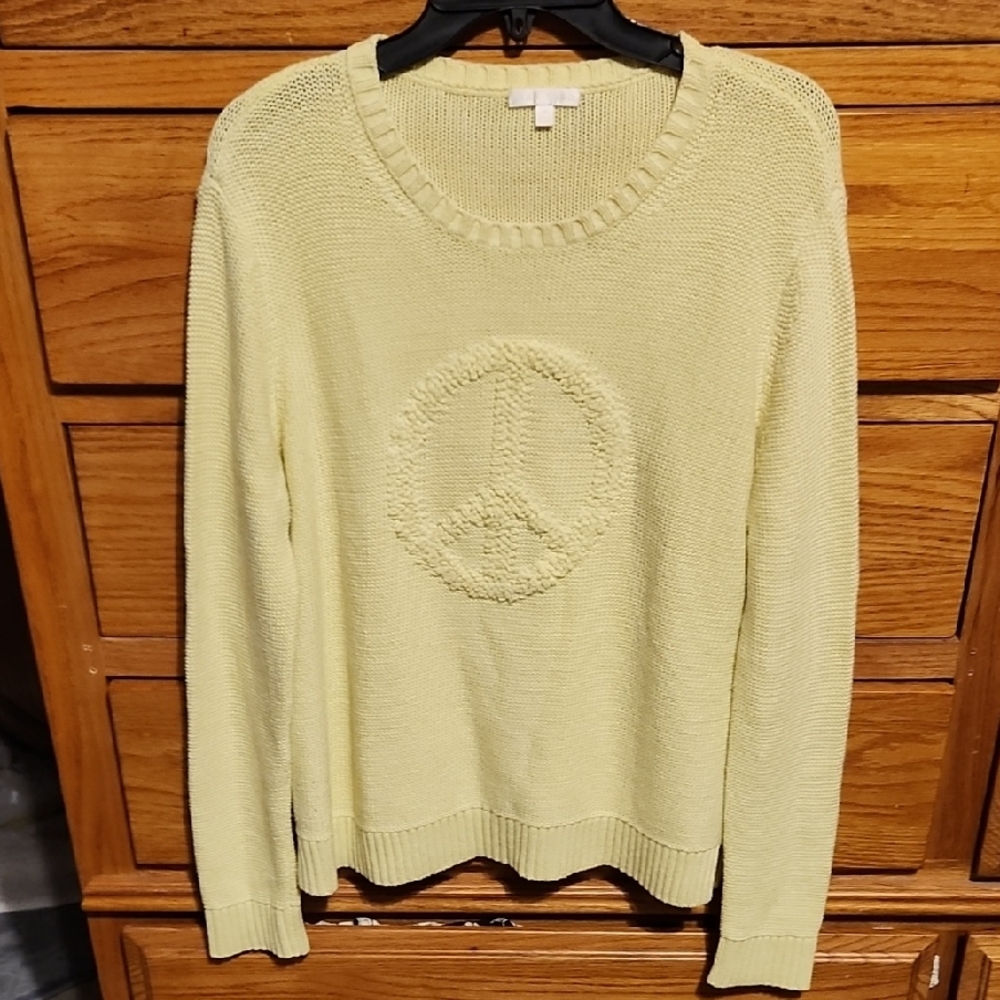 Lisa Todd Light Yellow Peace Sweater